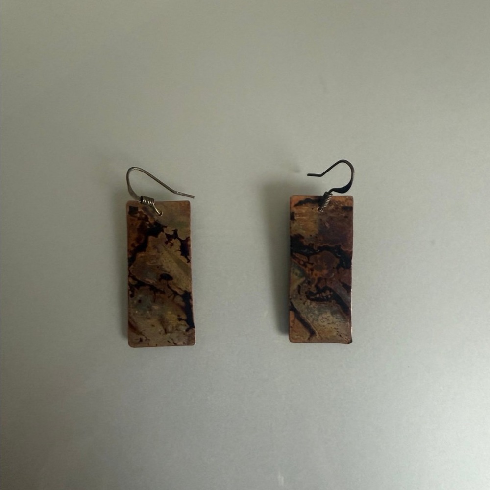 Earrings brown earthy dangle statement